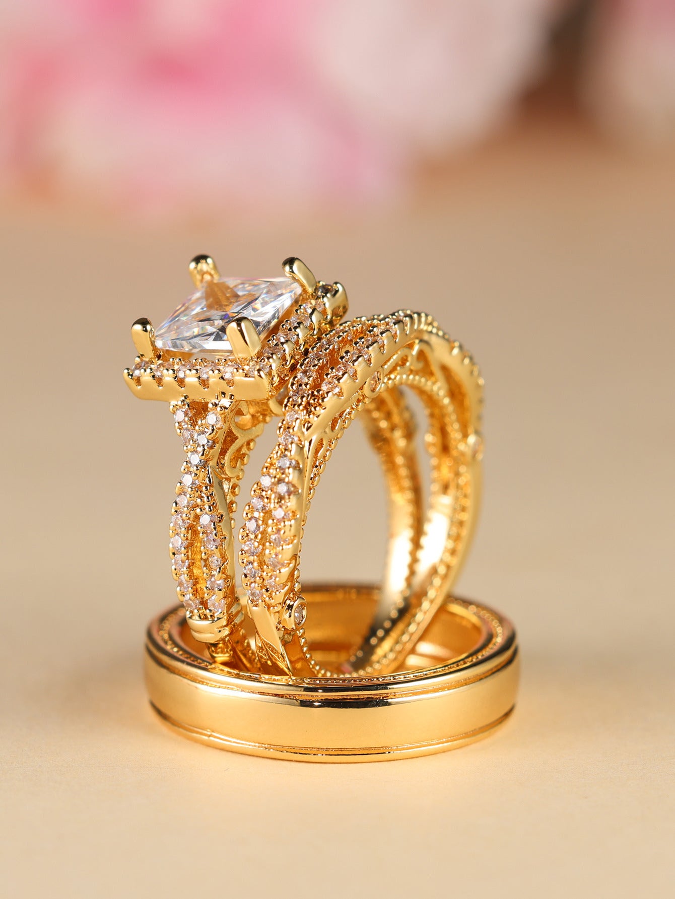 Fashion Commuter Zircon Female Ring Suit