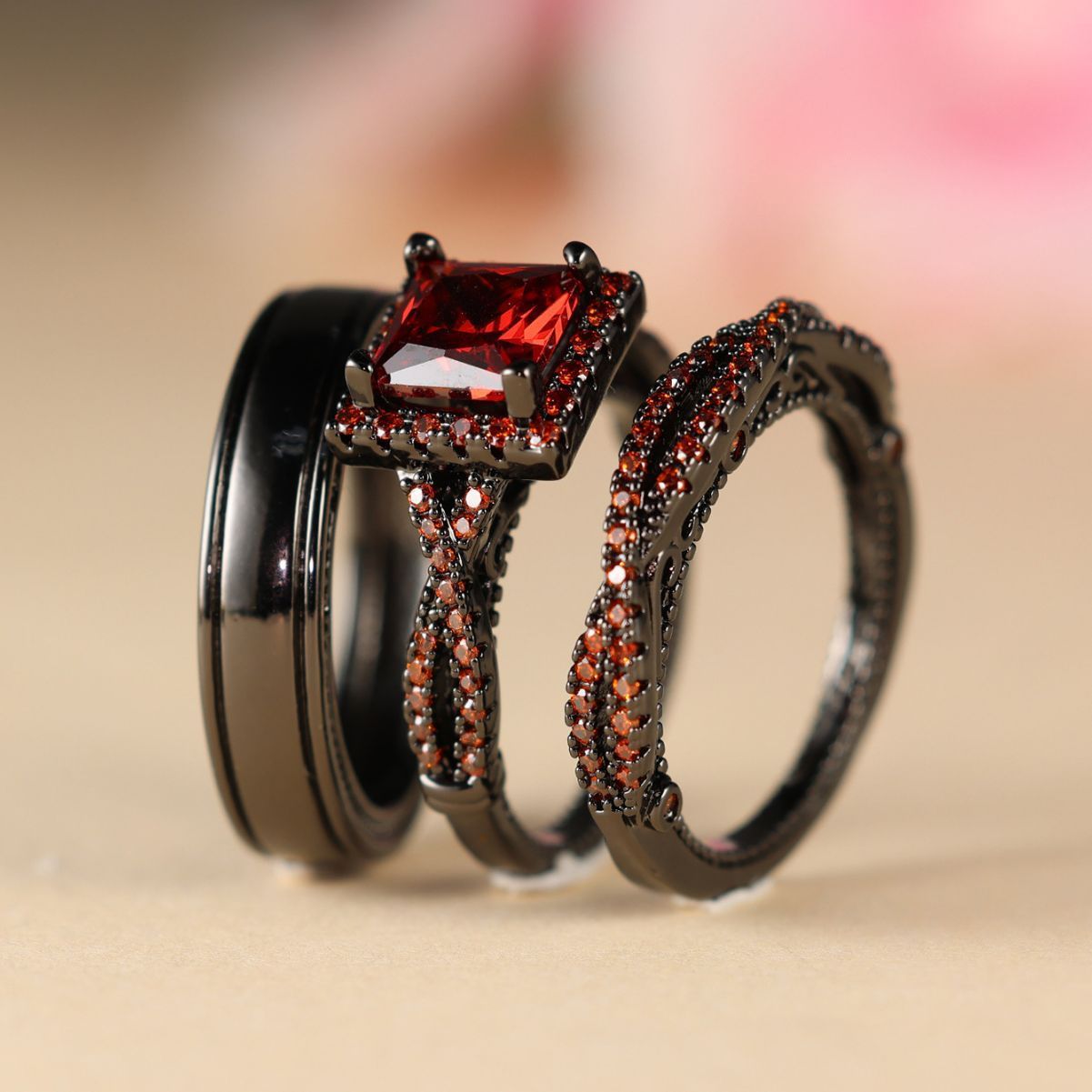 Fashion Commuter Zircon Female Ring Suit