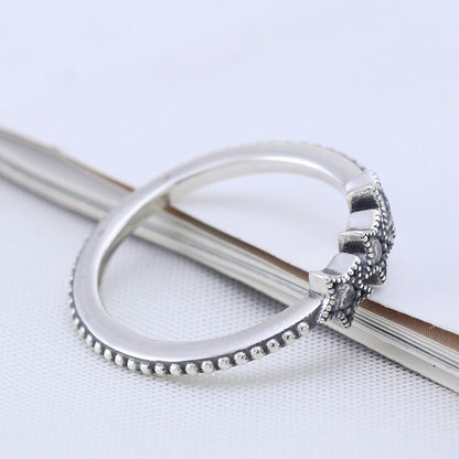 Panjia 925 Silver Ring Female New Style Star Interstellar Zircon Ring