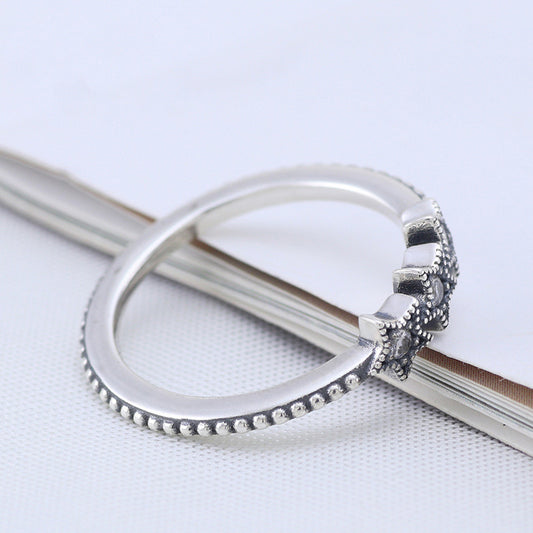 Panjia 925 Silver Ring Female New Style Star Interstellar Zircon Ring